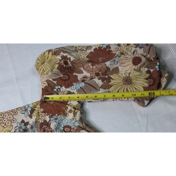 Hudson Gray Boho Floral Puff Sleeve Mini Dress Women’s Size M - Picture 5 of 11